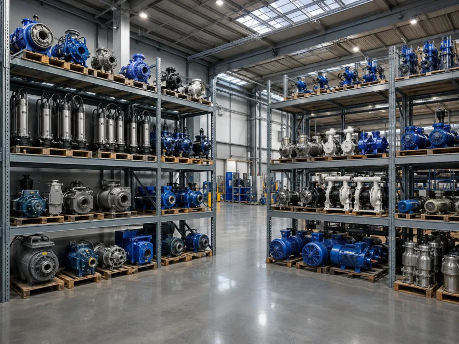 Industrial pumps and machinery warehouse