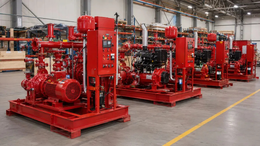 Complete fire fighting units in warehouse